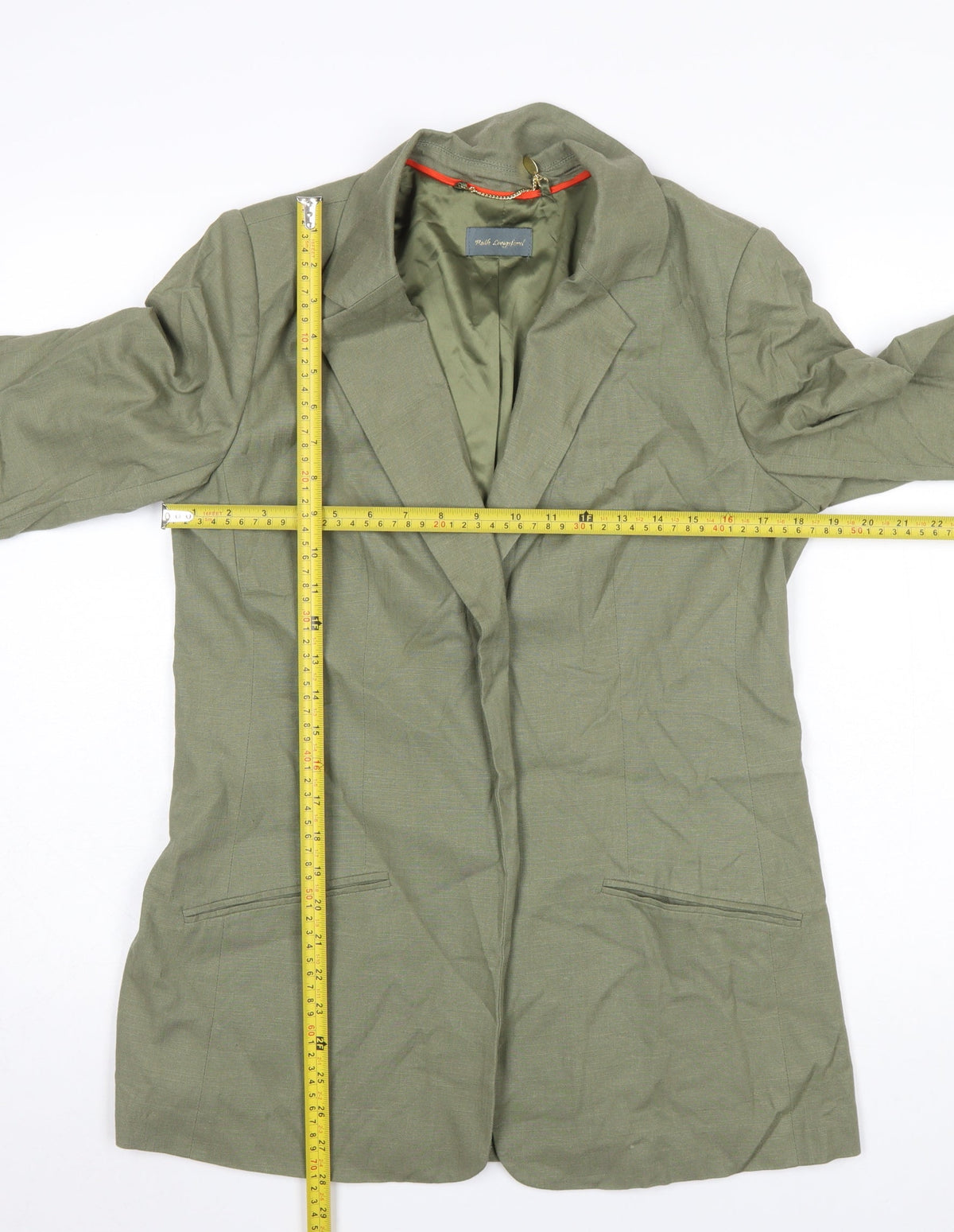 Ruth Langsford Women’s Green Linen Blend Lined Blazer UK 12