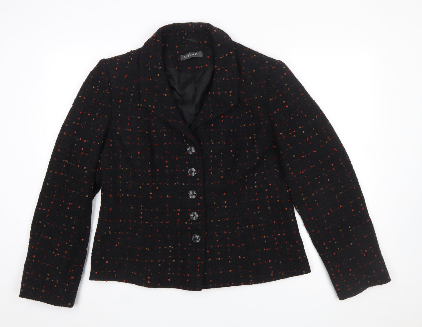 Alex & Co. Women’s Black Wool Blend Tweed Blazer Size 16