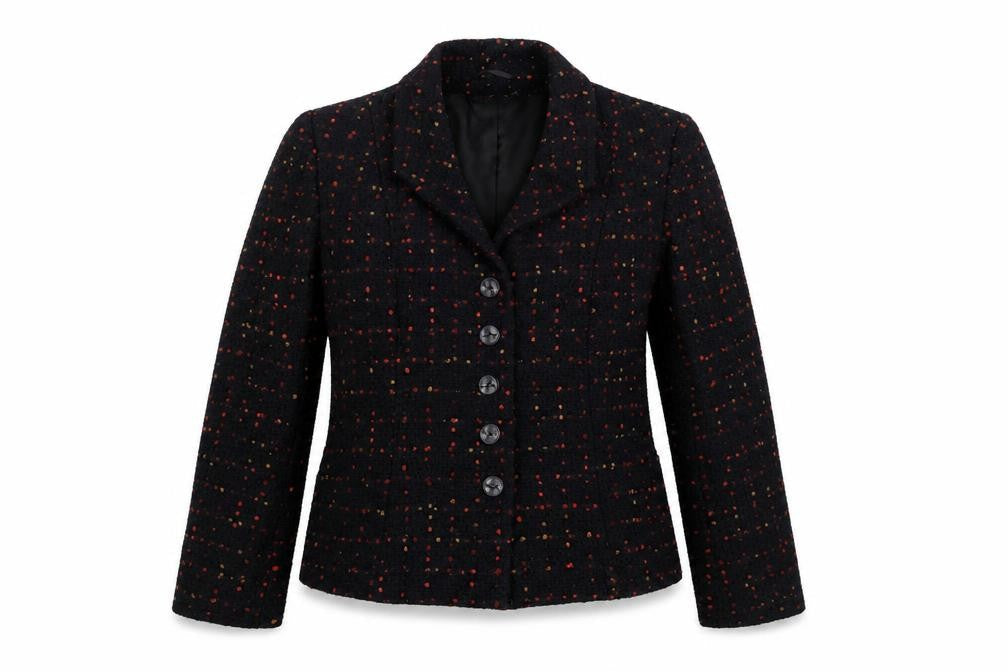 Alex & Co. Women’s Black Wool Blend Tweed Blazer Size 16