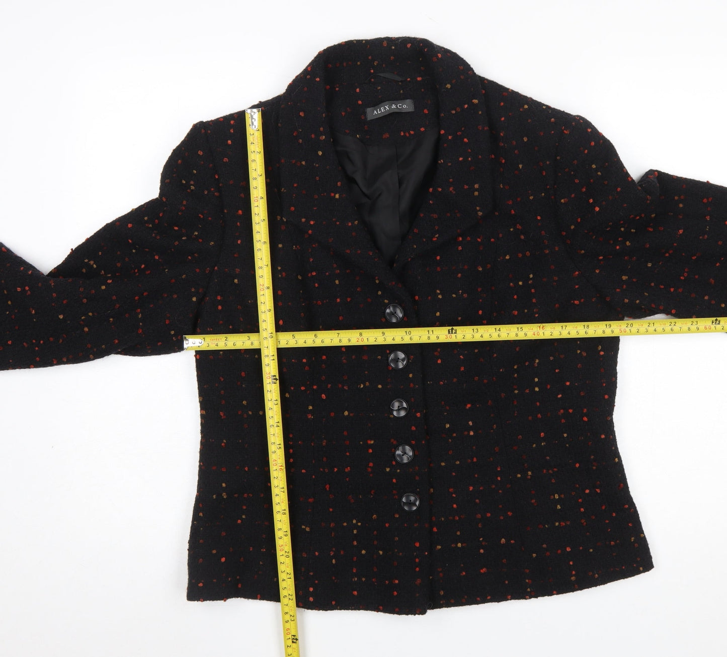 Alex & Co. Women’s Black Wool Blend Tweed Blazer Size 16