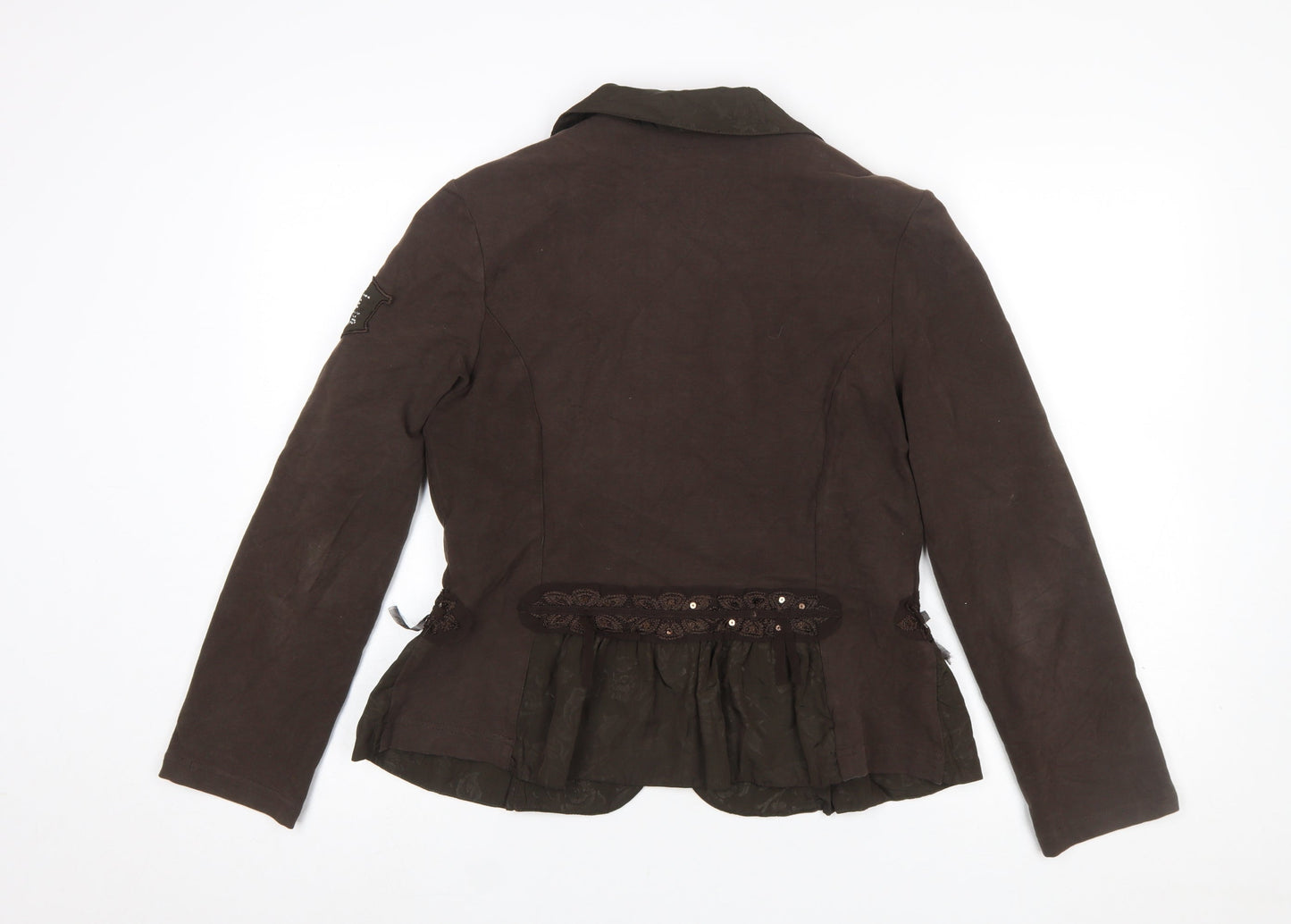 Lisa Campione Women’s Brown Tailored Cotton Blazer Size 12