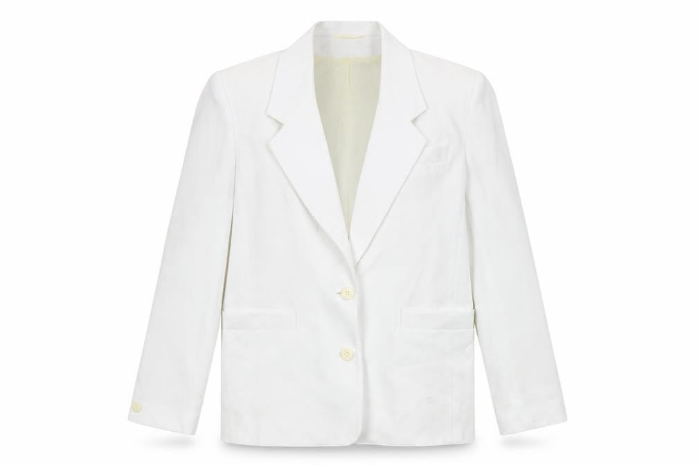 Littlewoods Women's White Polyester Blazer Size 12 Classic Suit Jacket