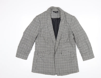 Additional front view of Roman Women’s Black Houndstooth Checked Blazer Jacket, size UK 10, Regular