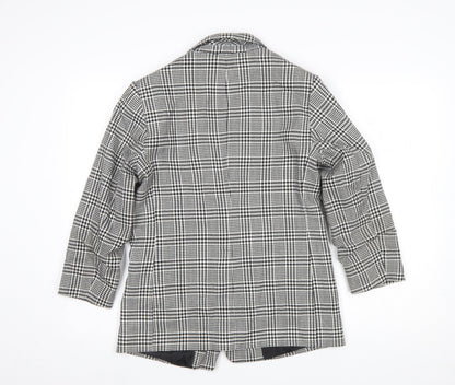Close-up detail of Roman Women’s Black Houndstooth Checked Blazer Jacket, size UK 10, Regular