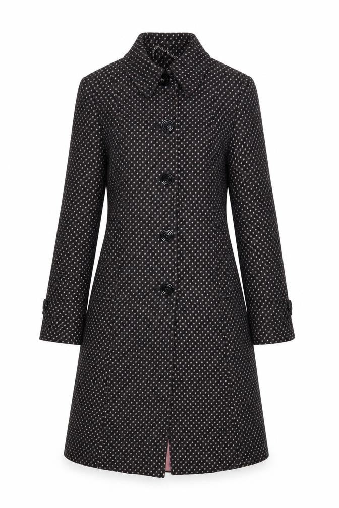 Next Women’s Black Petite Wool Overcoat Size 6 Long Classic Style