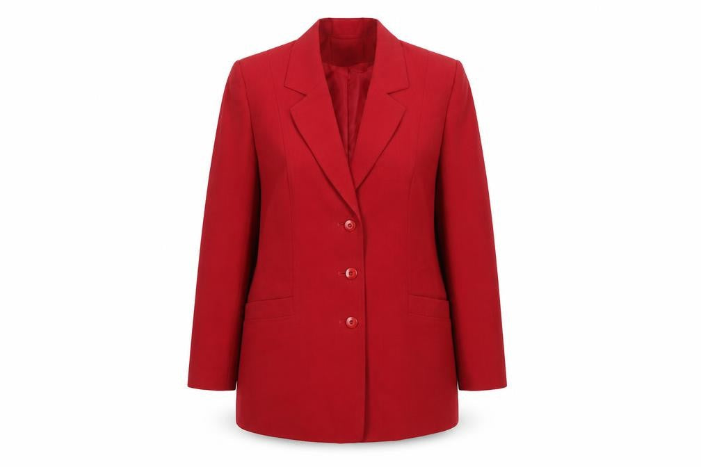Eastex Women Red Size 10 Classic Single-Breasted Blazer