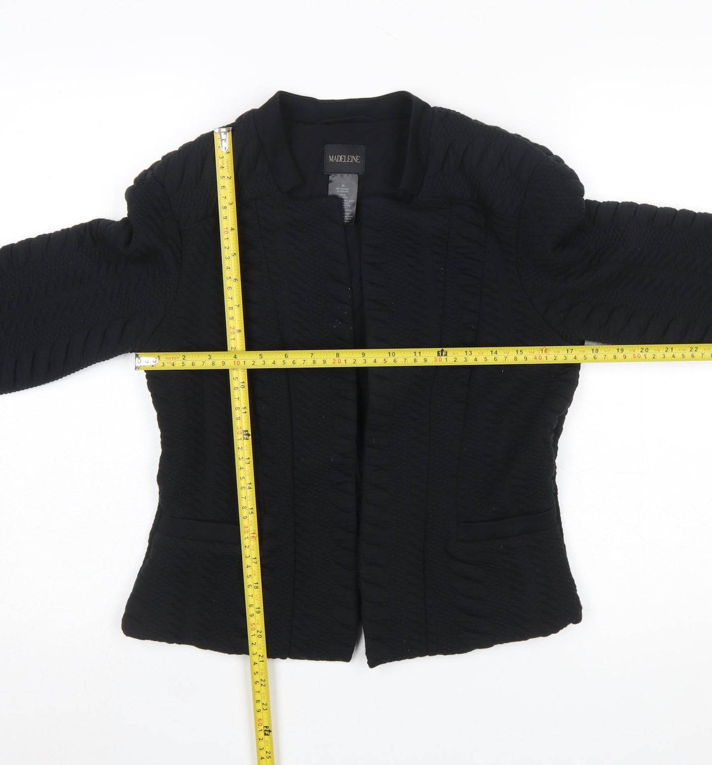 MADELEINE Women's Black Size 10 Textured Tailored Blazer Jacket
