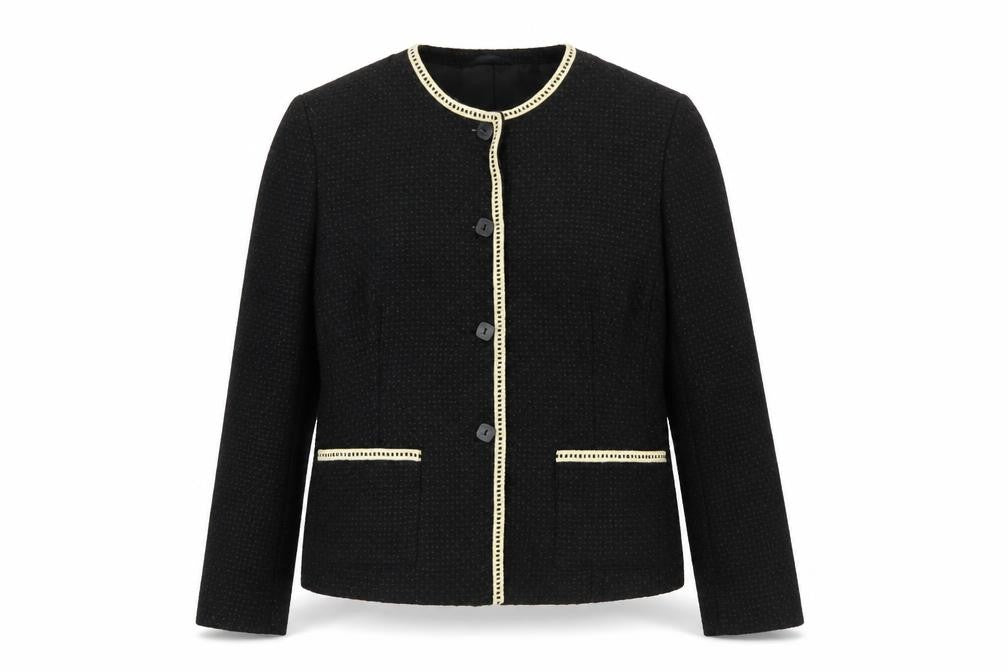 Marks & Spencer Women Black Size 12 Woven Lined Single Breasted Blazer