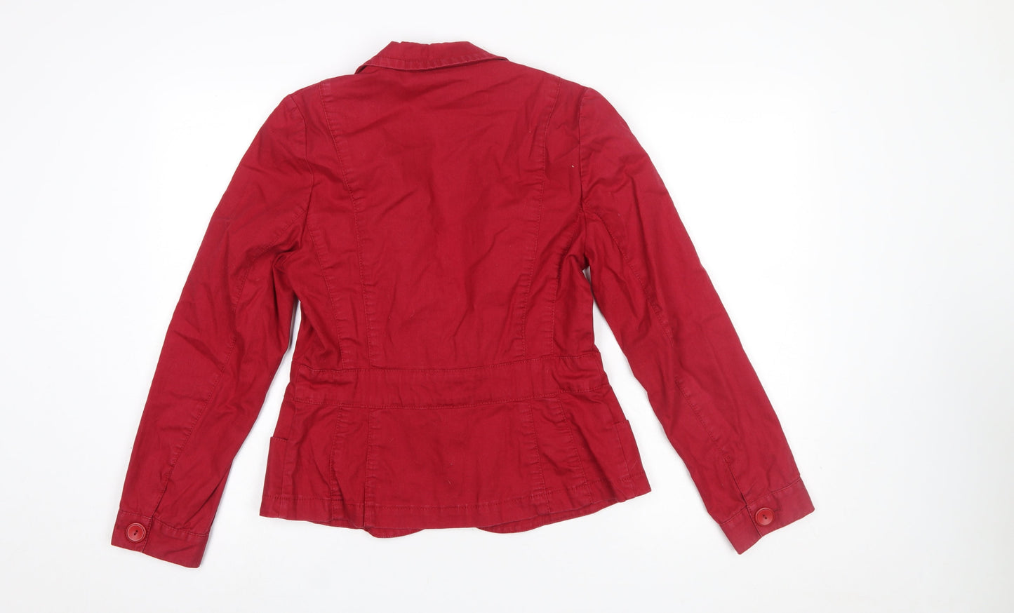 Bravissimo Women’s Red Cotton Blend Fitted Blazer Size 10