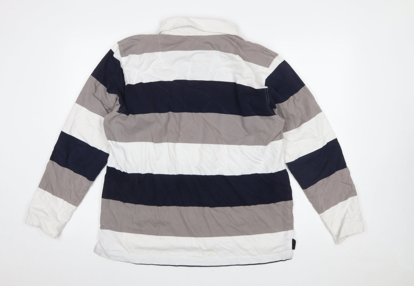 Rivers Men's Multicoloured Striped Long Sleeve Slim Fit Polo XL