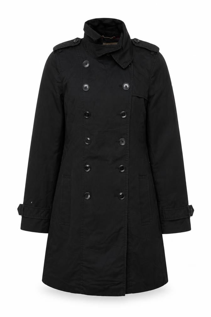 Banana Republic Women's Black Cotton Trench Coat Size S