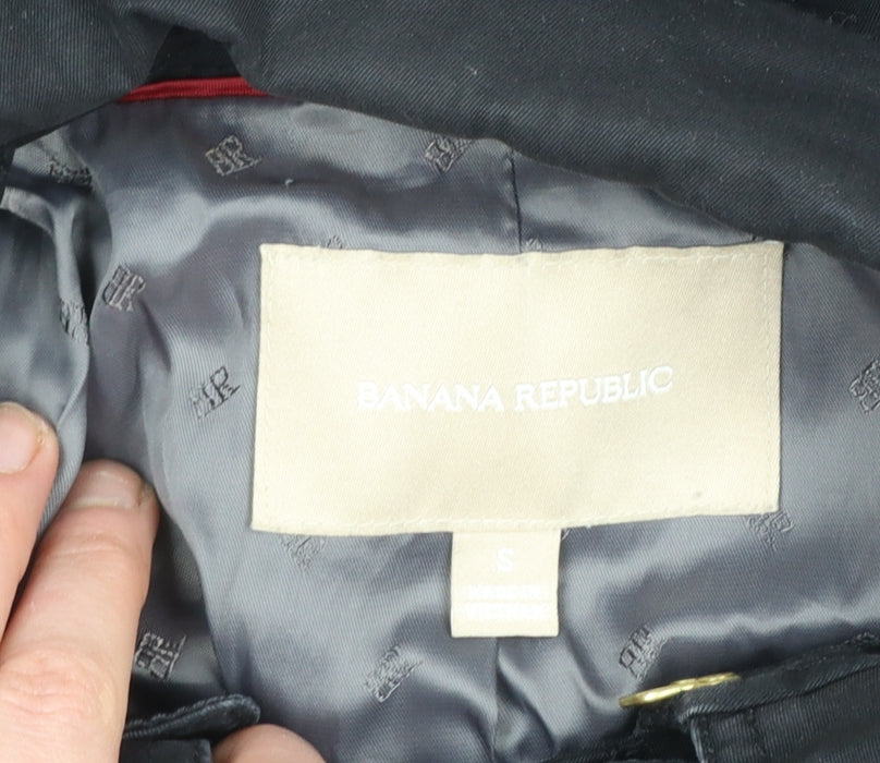 Banana Republic Women's Black Cotton Trench Coat Size S