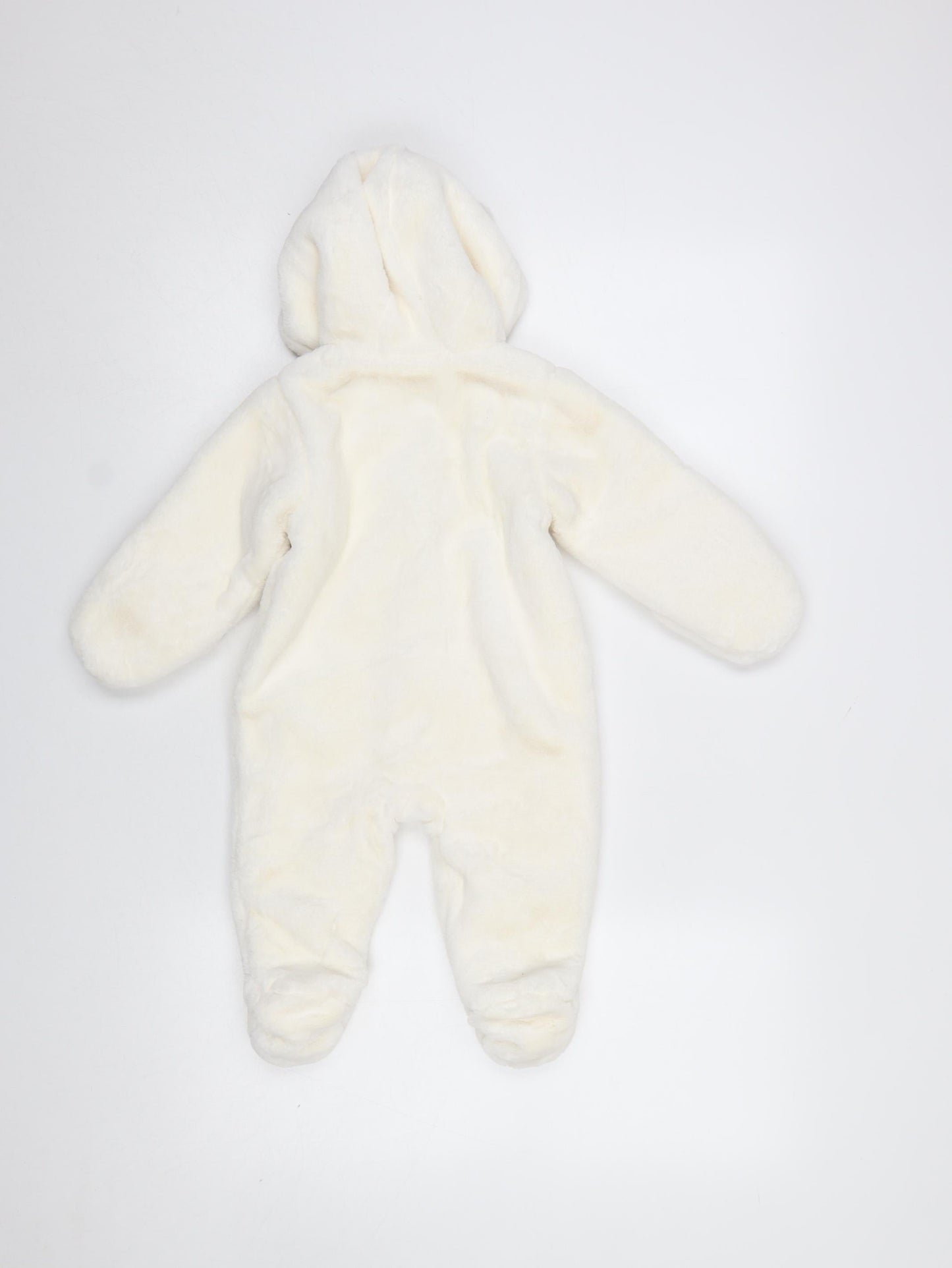 Mamas & Papas Unisex Ivory 6-9 Months Hooded Snowsuit with Padded Lining