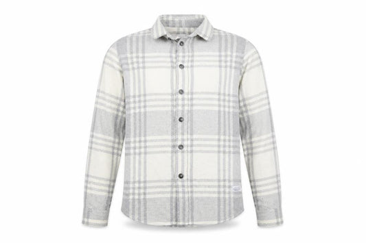 River Island Men’s Grey Plaid Flannel Button-Up Shirt Size S