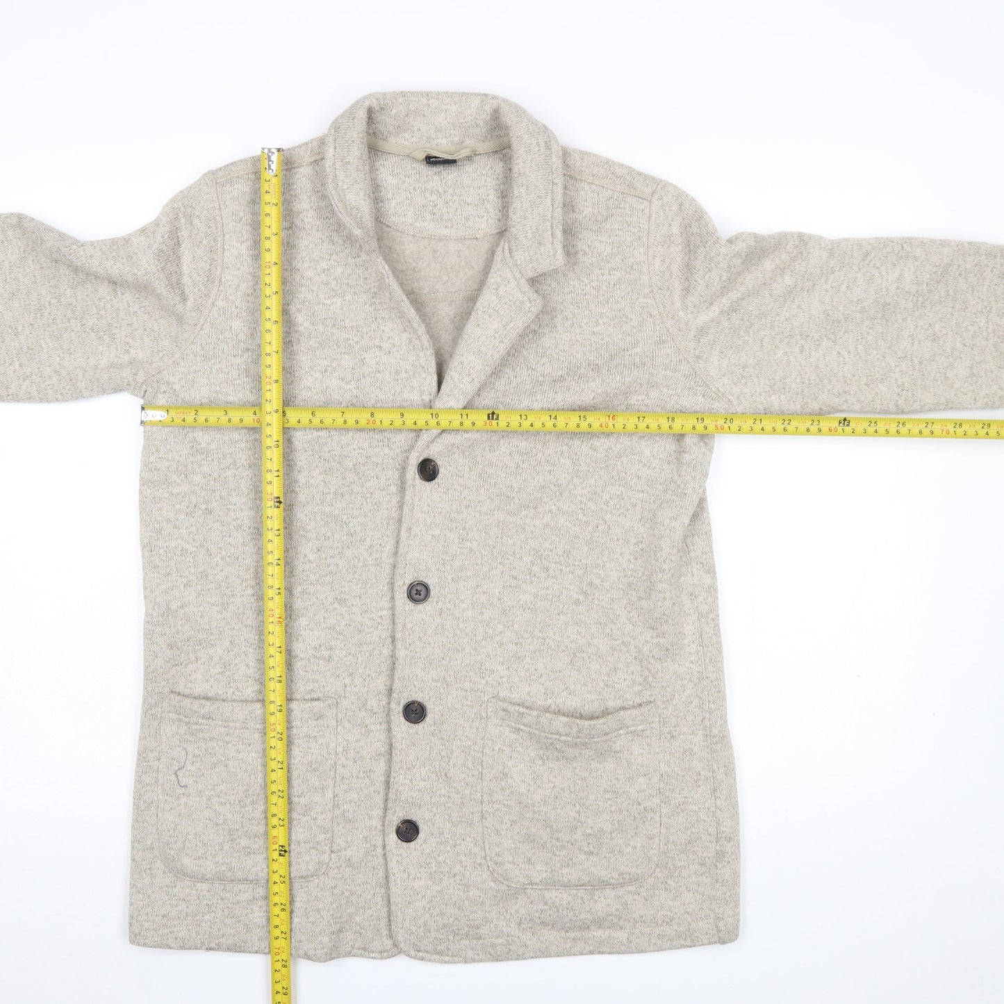 Cotton Traders Men’s Beige Collared Button Cardigan M