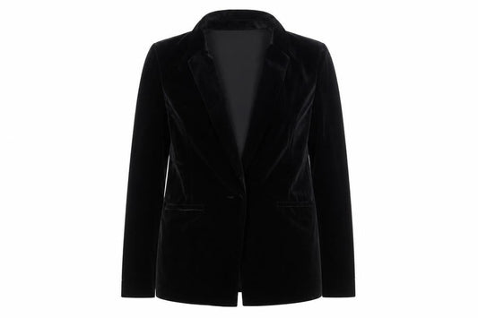 Tu Woman Black Velvet Single Breasted Blazer Size 10
