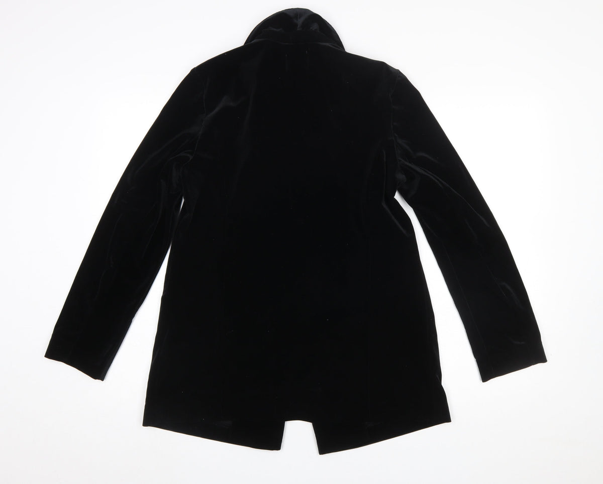 Tu Woman Black Velvet Single Breasted Blazer Size 10