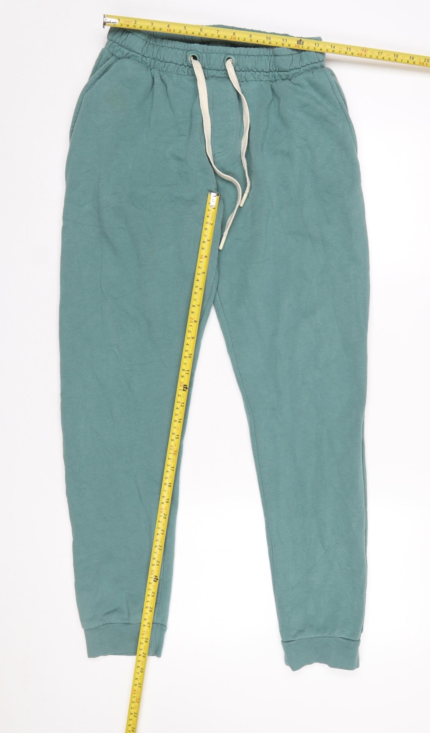 Folk Men's Green Cotton Blend Jogger Trousers Size L