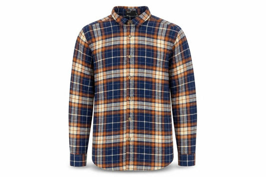 ASOS DESIGN Men's Blue Check Flannel Button-Up Shirt M Regular Fit