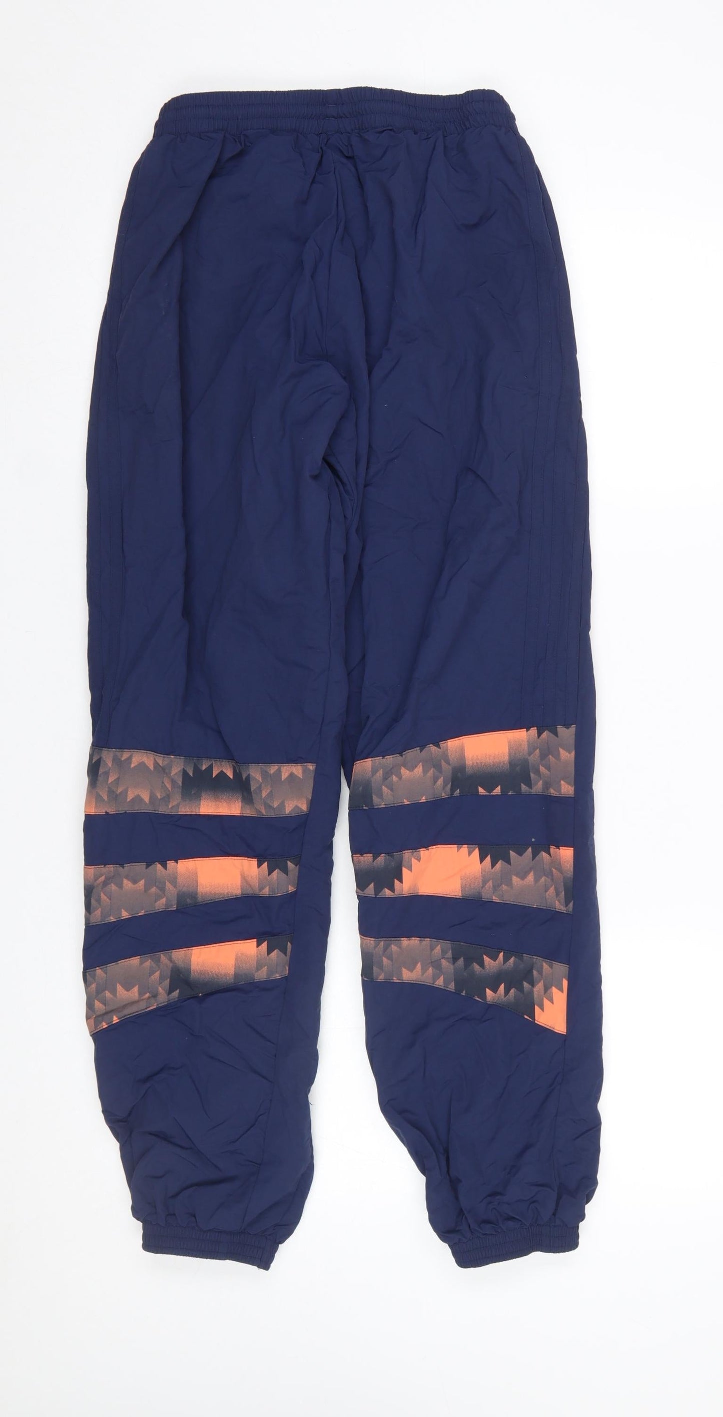 Adidas Men Blue Jogger Trousers S Lightweight Nylon Logo Pants