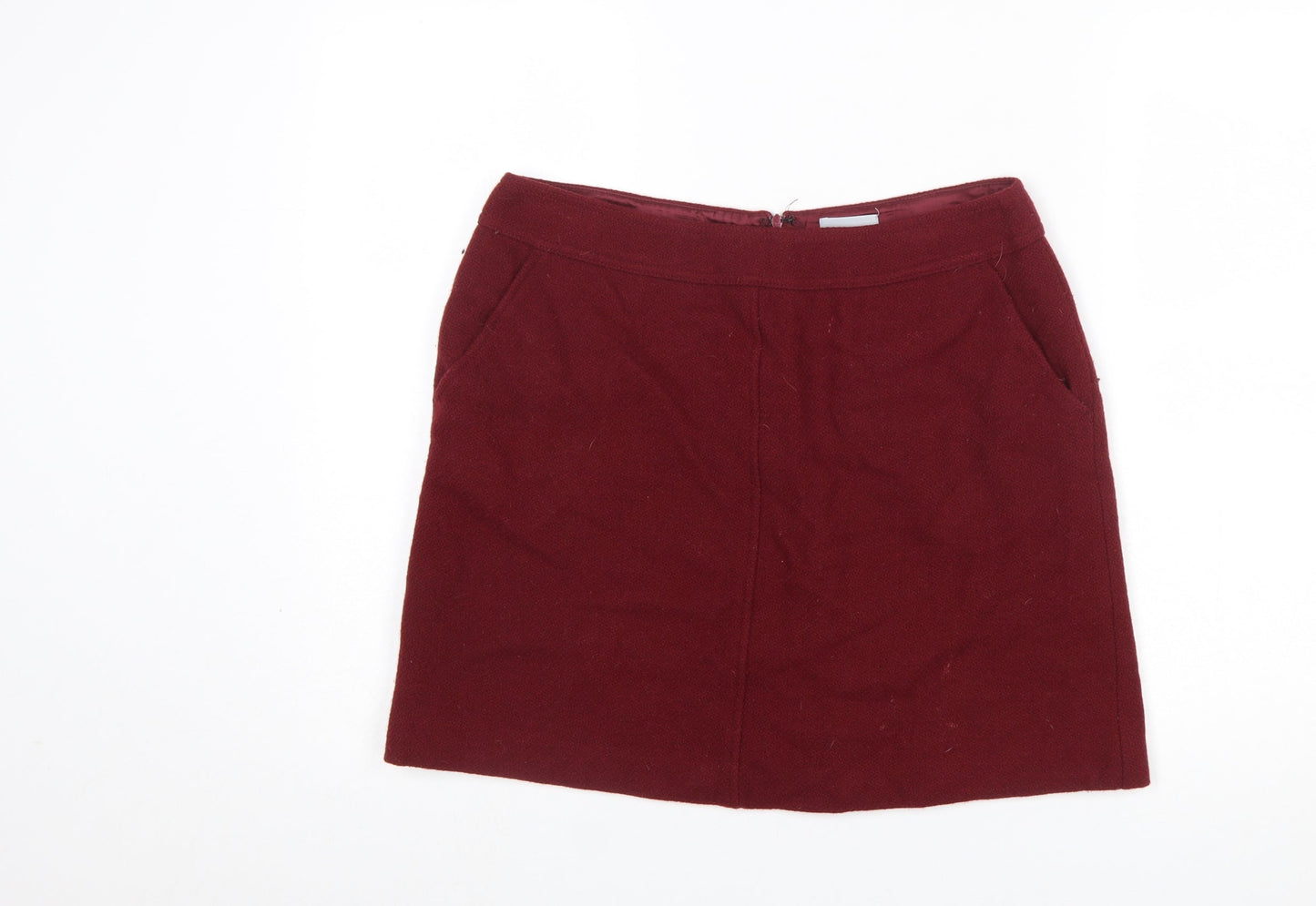 Jigsaw Women’s Red Wool Knee Length Pencil Skirt Size 12