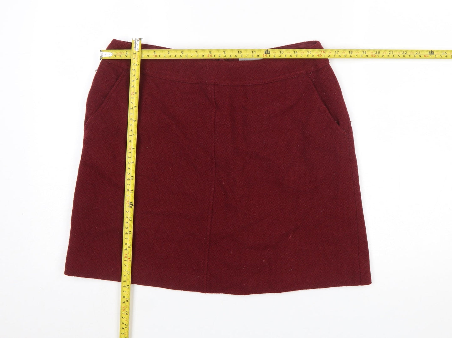 Jigsaw Women’s Red Wool Knee Length Pencil Skirt Size 12