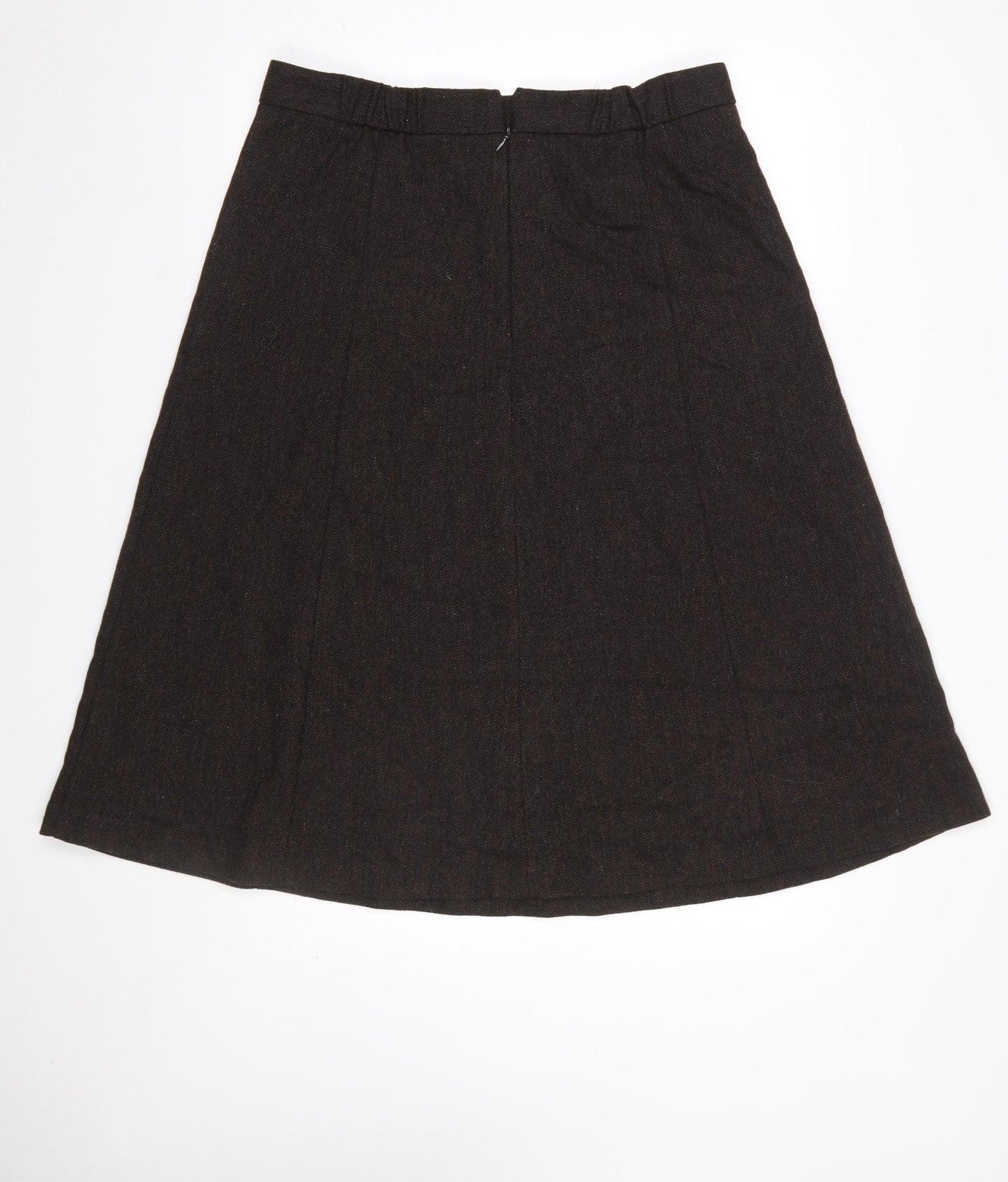 Marks and Spencer Women Brown Long A-Line Wool Blend Skirt Size 16