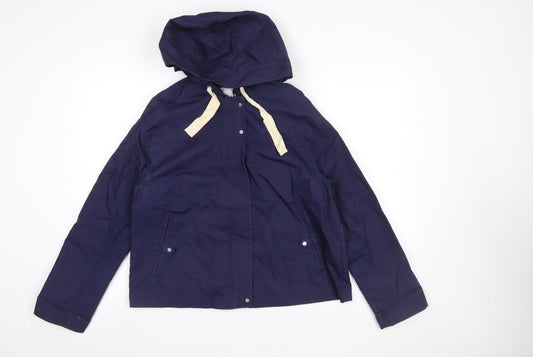 R Essentiel Women's Blue Hooded Anorak Jacket Size 12