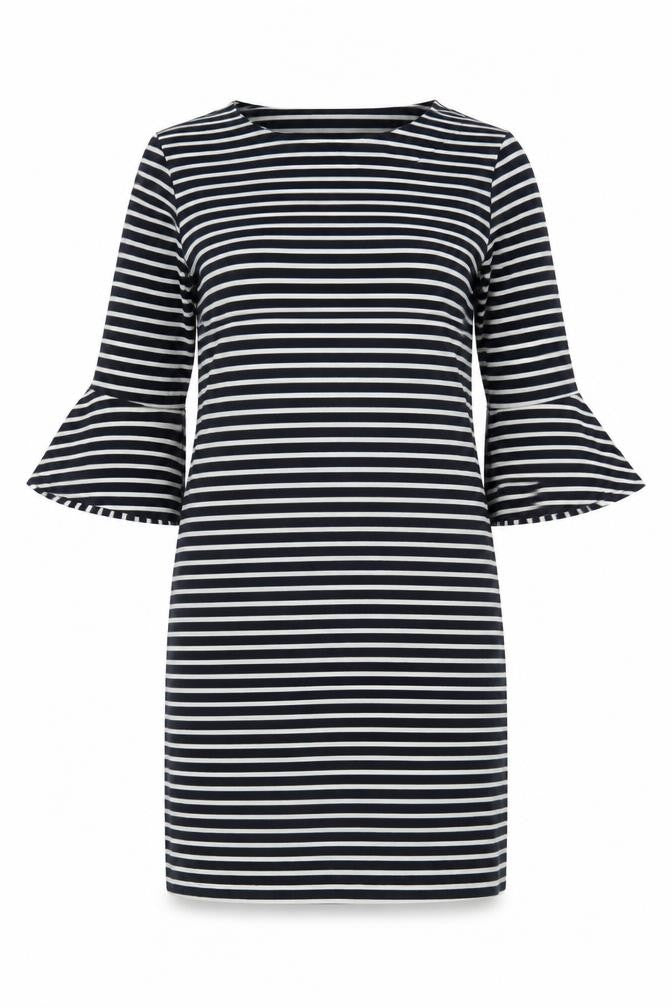 Next Women’s Black White Striped Shift Dress Size 12