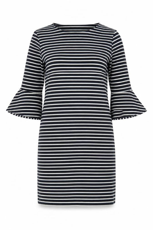 Next Women’s Black White Striped Shift Dress Size 12