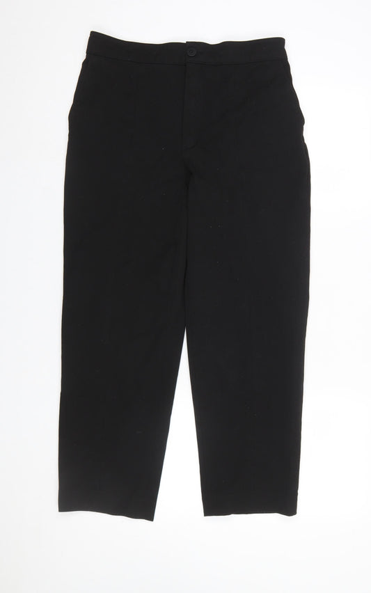 Massimo Dutti Women Black Cropped Tailored Trousers Size 12