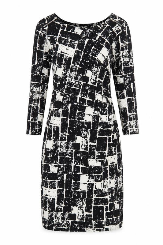 Smashed Lemon Women’s Black Geometric Sheath Dress Size 10