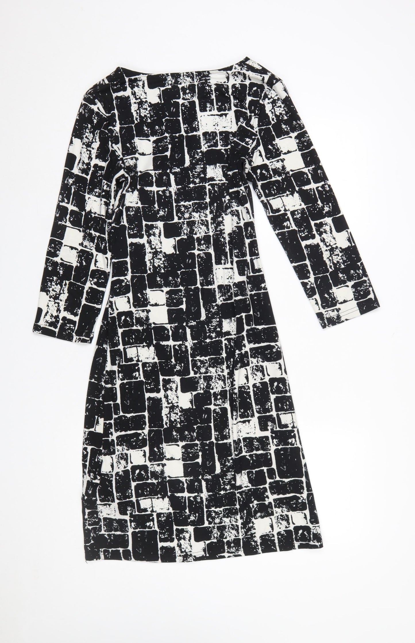 Smashed Lemon Women’s Black Geometric Sheath Dress Size 10