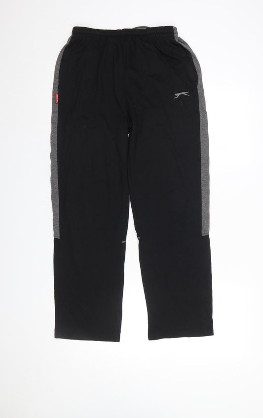 Slazenger Men's Black Sweatpants M Regular Fit Elastic Waist
