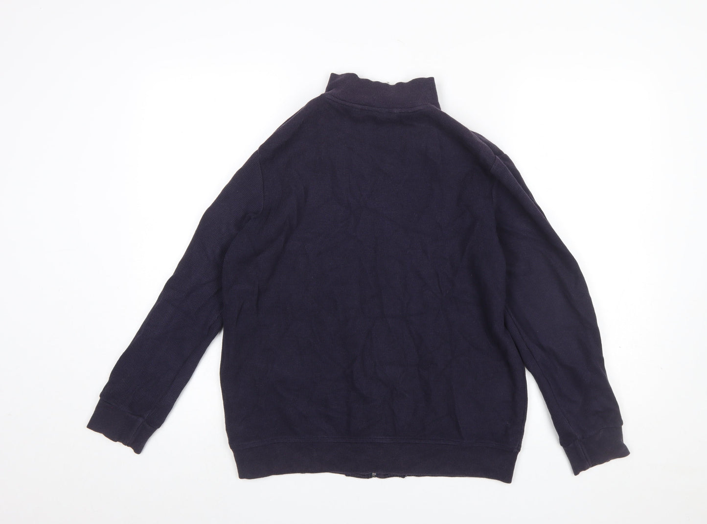 Casualclub Women Blue Size 12 Full Zip Cotton Jumper