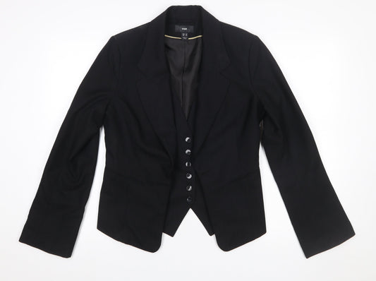 H&M Women's Black Size 12 Classic Single-Breasted Suit Jacket