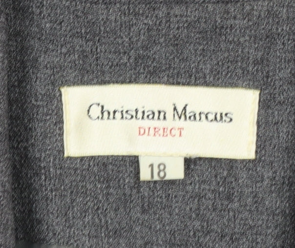 Christian Marcus Women Grey Polyester Three-Button Blazer Size 18