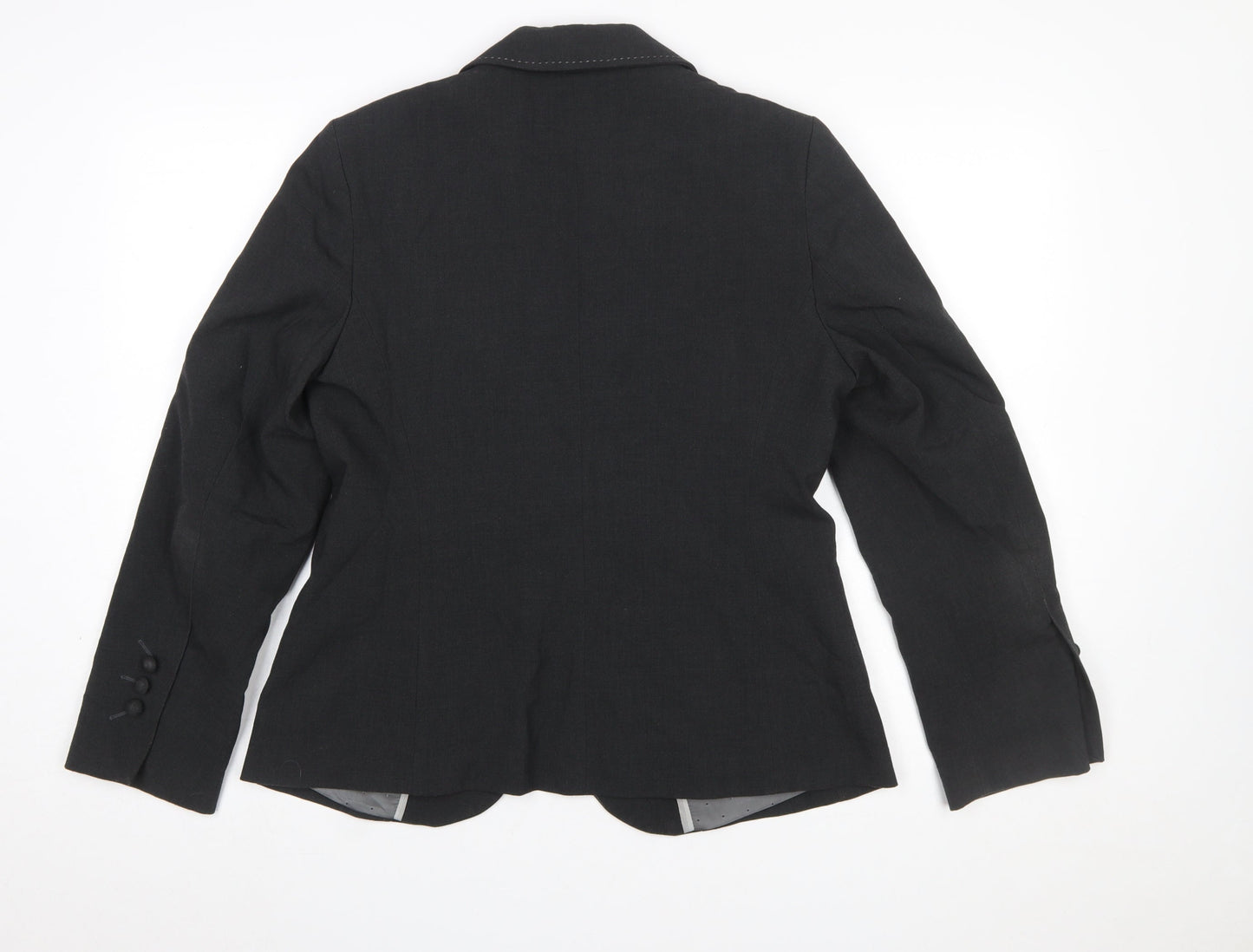 Marks and Spencer Women Charcoal Blazer UK 14 Tailored Single-Breasted Lined