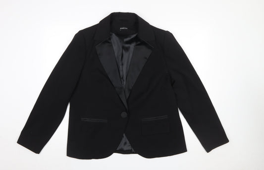 Evans Women's Black Size 18 Single-Breasted Blazer