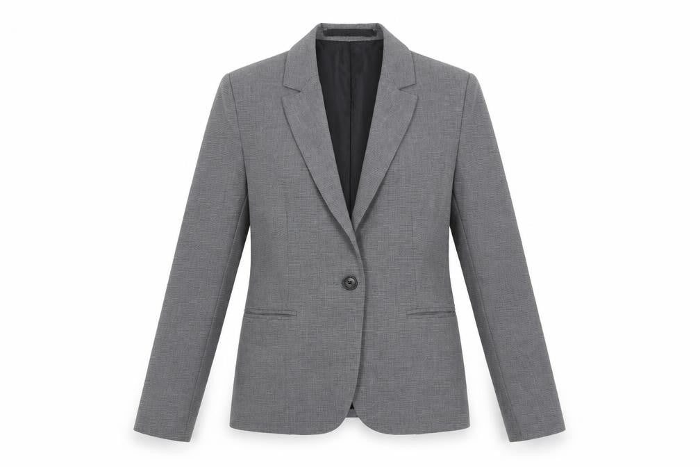 Zara Women Grey Houndstooth Single Breasted Blazer Size 10