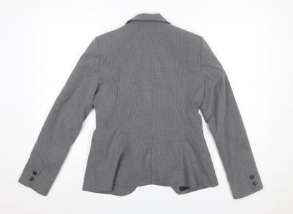 Zara Women Grey Houndstooth Single Breasted Blazer Size 10
