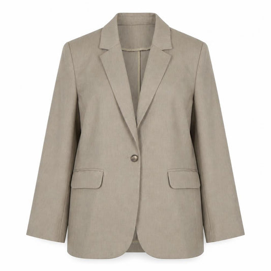 River Island Women Beige Size 12 Single-Breasted Blazer Jacket