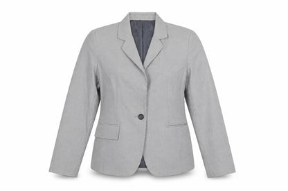 Zara Basic Women's Grey Single-Breasted Blazer Size 12 Classic Fit