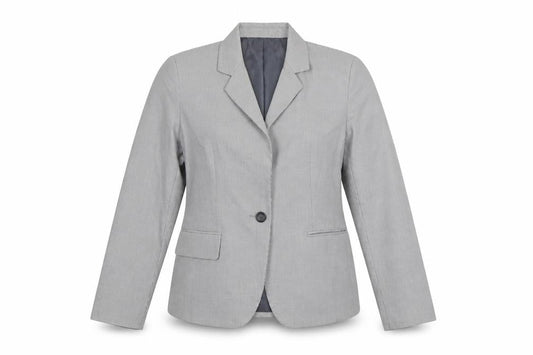 Zara Basic Women's Grey Single-Breasted Blazer Size 12 Classic Fit
