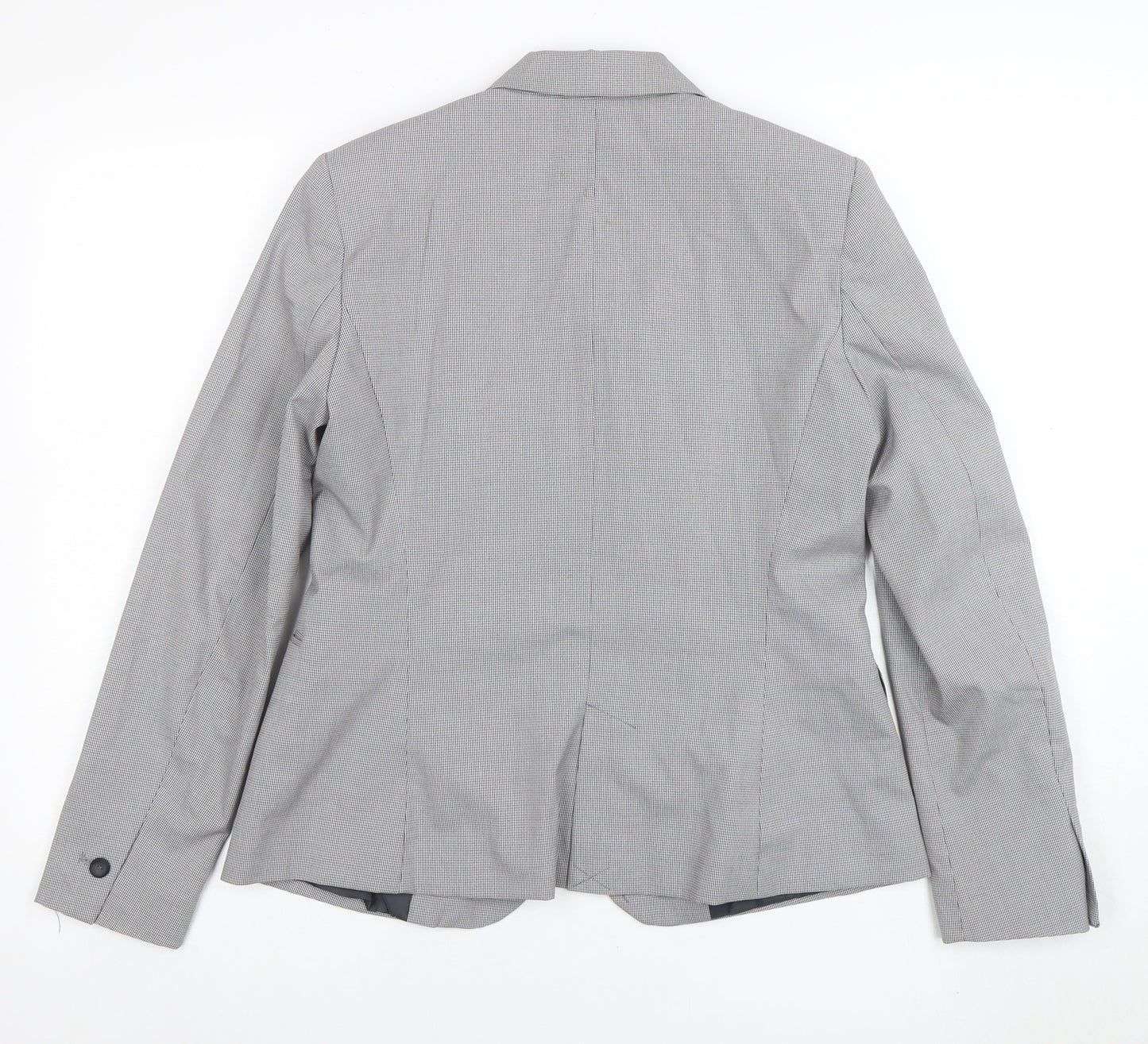 Zara Basic Women's Grey Single-Breasted Blazer Size 12 Classic Fit