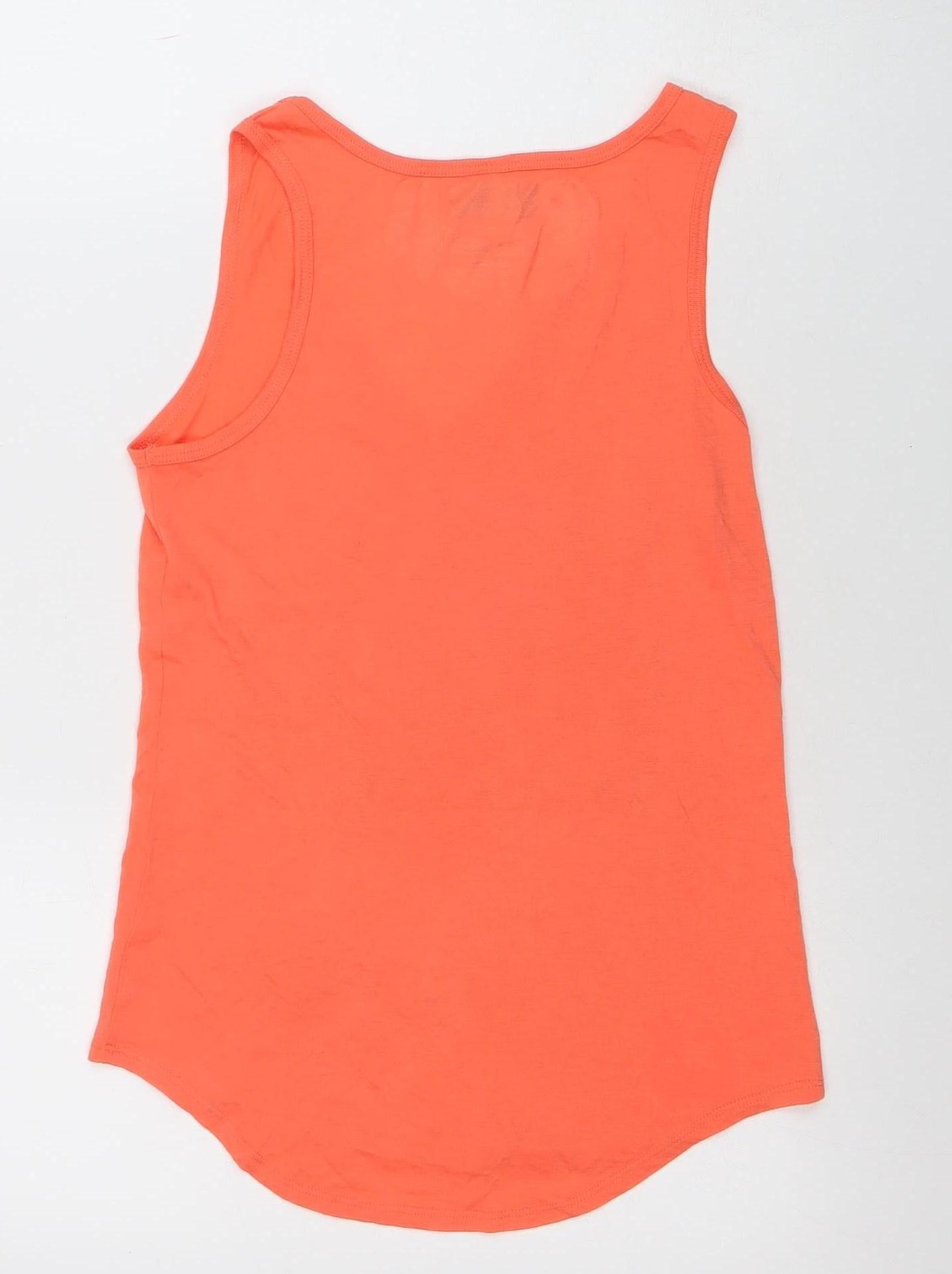 Bacardi Women's Orange Sleeveless Tank Top S Cotton Blend