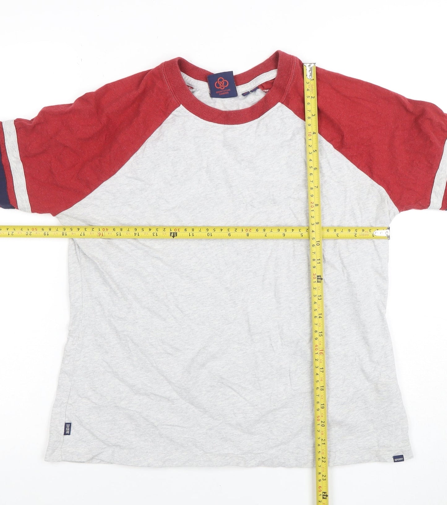 Superdry Women’s Multicoloured Raglan 3/4 Sleeve Organic Cotton T-Shirt Size 12