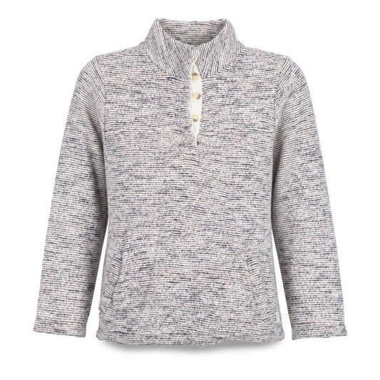 FatFace Womens Beige Blue Striped Henley Sweatshirt Size S Cotton Blend