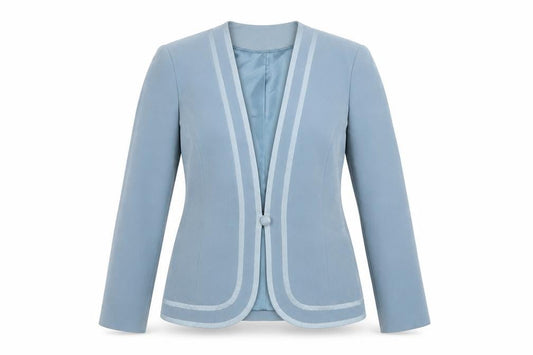 Jacques Vert Women Blue Shawl Collar Blazer Jacket Size 10