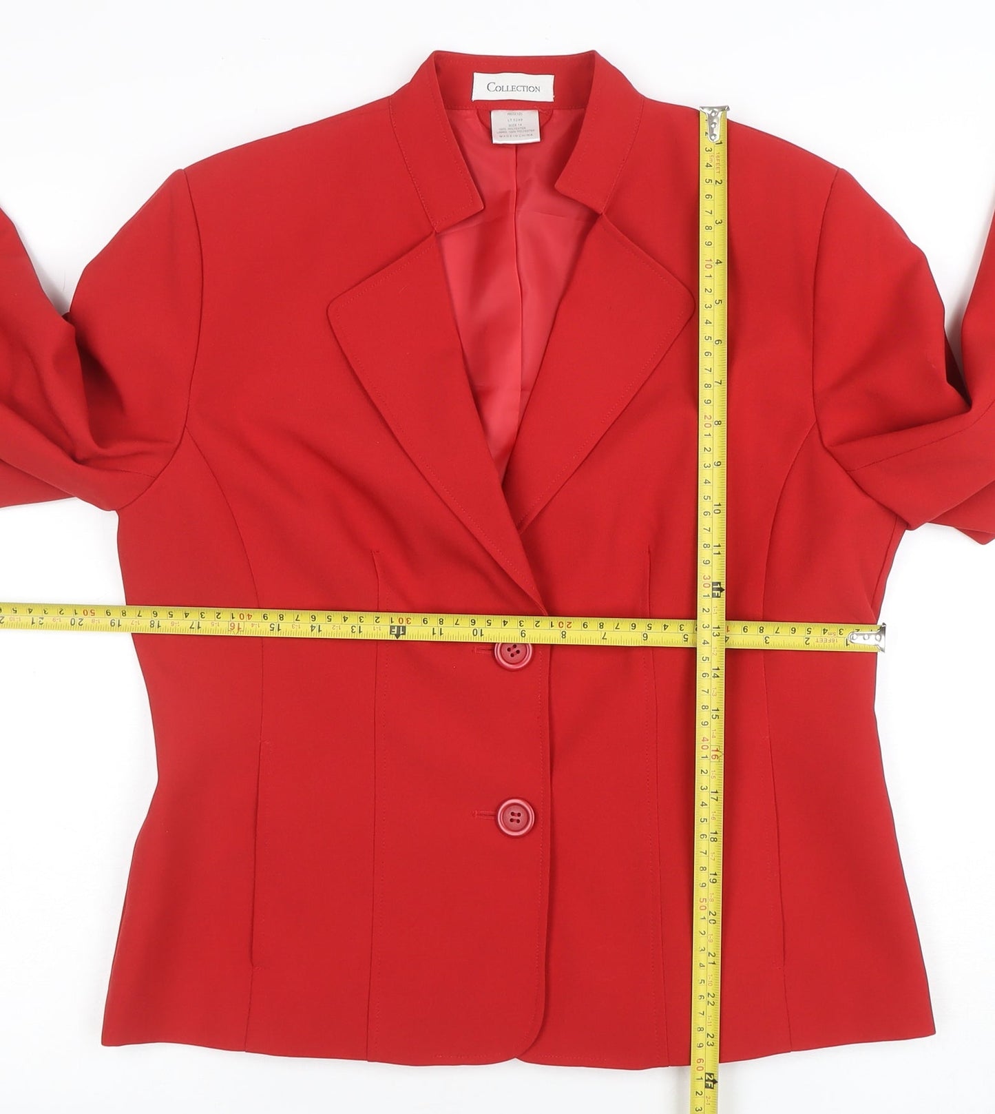 Marks and Spencer Women Red Two-Button Blazer Jacket Size 14